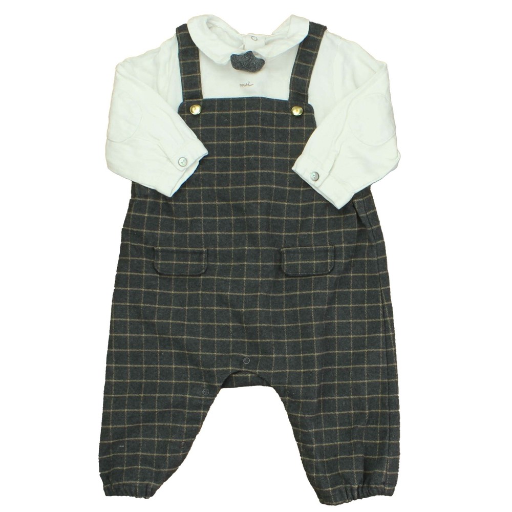 Minkmui Boys Grey | White Long Sleeve Outfit size: 9 Months